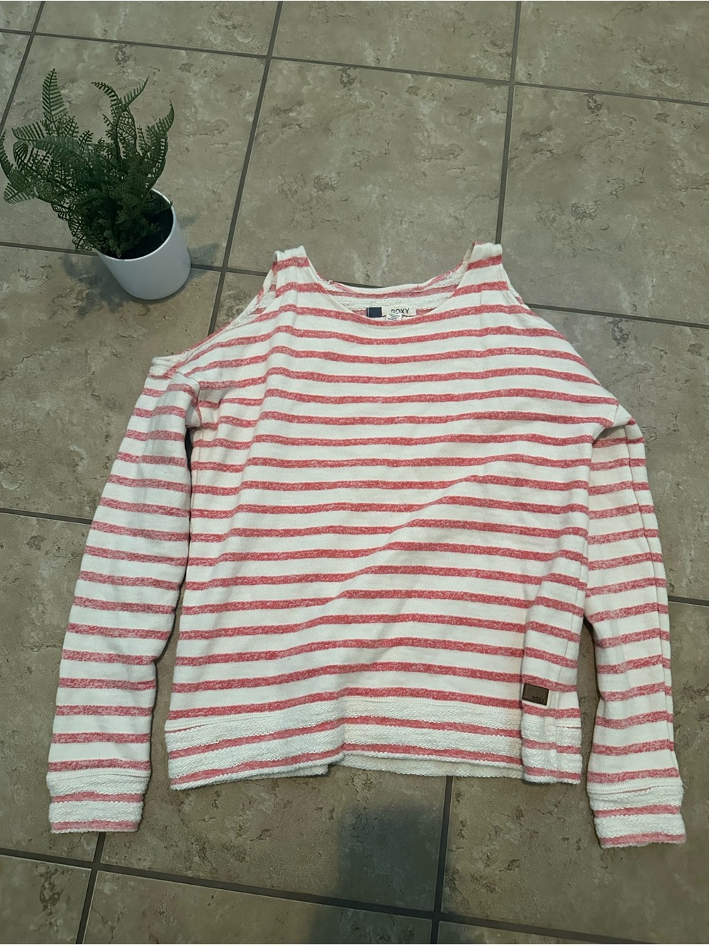 ROXY KNIT OPEN SHOULDER TOP